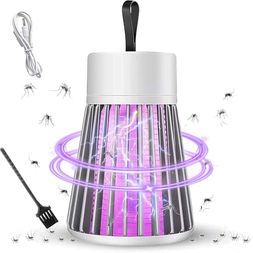 電撃殺虫器 コバエ取り【2025新型強力版】殺虫灯 殺虫器 虫除け 捕虫器 コバエ駆除 LED誘虫灯 殺虫ライト 室内 360°強力蚊除け 省エネ 静音 無害 薬剤不用 寝室/病院/台所/玄関/居間/民宿/オフィス/飲食店などに適用 吊り下げ式&据え置き式