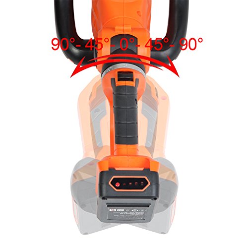 GARCARE 20V Cordless Hedge Trimmer/Tree Trimmer/Hedge Clippers with 1 Hour Quick Charger and 2.0Ah Li-Ion Battery, 24inch Laser Cut Blade, Rotary Cutting Head