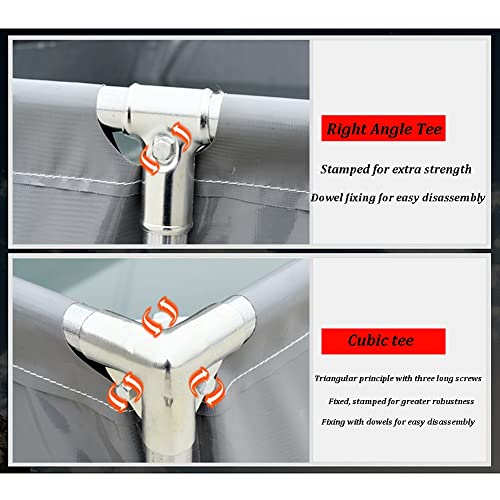 Upgrade Large Water Tank, Canvas Fish Pond With Drain Valve Fish Farming Reservoirs With Galvanised Steel Brackets Used For Aquaculture, Swimming Pool (Color : Blue, Size : 2x1x0.4m)