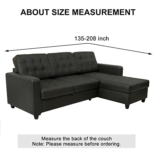 Zpugut L-Shaped Sofa Cover - Durable Elastic Sofa Cover Wear-Resistant Combination Sofa Cover Navy Blue Corner Sofa Cover Easy To Install Suitable For Most Sofas (Navy Blue) #TOP4