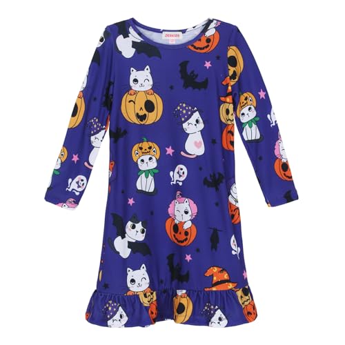 JESKIDS Girls Nightgowns Long Sleeve Dinosaur Printed Pajamas Dress