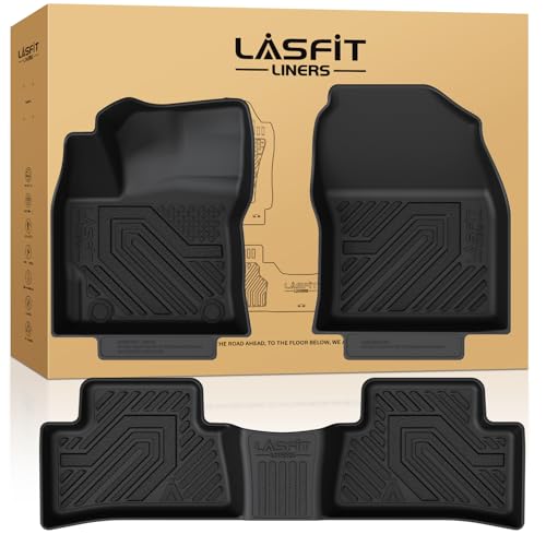 Image of LASFIT Floor Mats Custom Fit for Toyota Corolla Cross 2022-2026(Fit Hybrid AWD Not Fit Gasoline), All-Weather Protection TPE 1st & 2nd Row Car Liners for Toyota Accsessories, Easy to Clean, Black