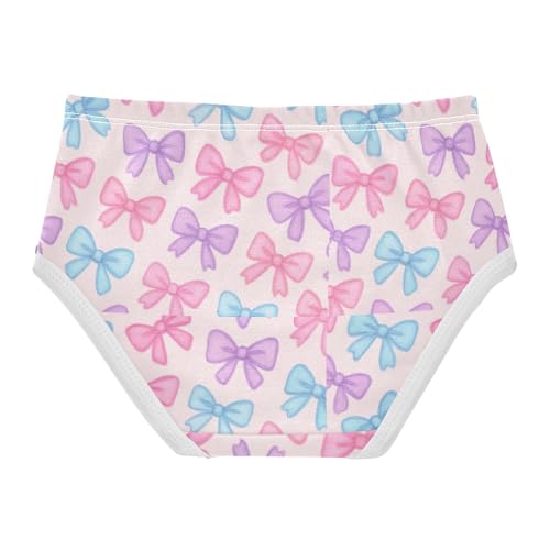Joisal Girls Underwear Toddler 2t Cotton Panties Little Girl Fun Underpants Briefs Pastel Bow Blue Pink Purple2