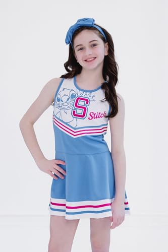 Disney Junior Girls Cheerleader Dress and Bow Outfit Set Toddler to Big Kid Sizes (2T - 14-16)2