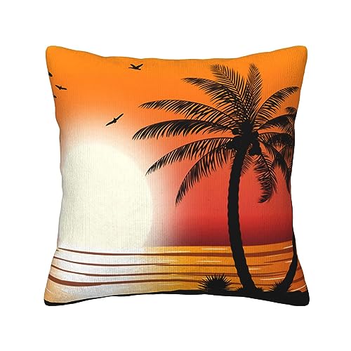 Housse de coussin en velours côtelé palmier 45x45 cm de qualité supérieure