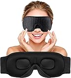 Verbesserte Verdunkelungs-Schlafmaske. Augenabdeckungen zum Schlafen haben 3D konturiertes weiches Gewebe und ein einzigartiges Design mit Soft-Touch-Oberfläche, die es bequemer zu tragen und atmungsaktiv zum Schlafen macht.