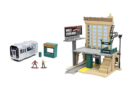 Jada - Marvel - Spiderman Playset + 2 Figurines Métal 4cm Incluses - Univers Spiderman - Dès 5 Ans - 253225012