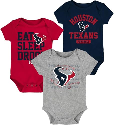 Image of Outerstuff NFL Newborn & Infants 0-24 Months Eat Sleep Football 3 Piece Onesie Bodysuit Creeper Set