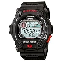 G-Shock CASIO Men's G-Shock Tide/Moon Worldtime Digital Watch, Grey Dial, Black Band