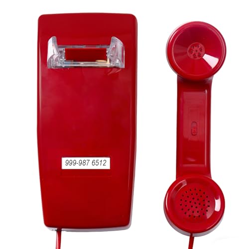 Téléphone mural sans cadran rouge - Appels entrants uniquement fixe
