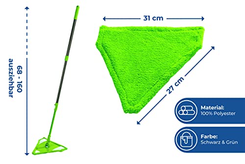 Fregona triangular para suelos Maximex de plástico negro con mango extensible de 160 cm 3