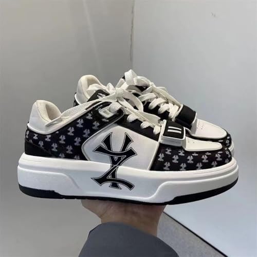 2025 Youth Comfortable Printed Casual Sneakers | Trendy White & Navy Athletic Shoes for Everyday Wear4