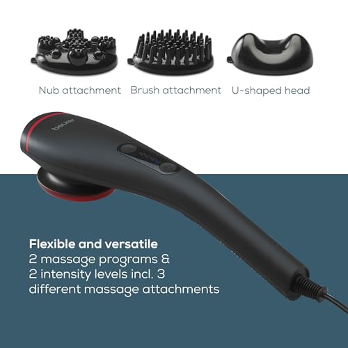 Image of Beurer MG 24 Infrared Body Massager for Pain Relief | Deep Tissue Vibration Massage with Soothing Infrared Heat Therapy | Ergonomic Handheld Design for Muscle Relaxation, Stress Relief, Improved Blood Circulation I Black in color I 3 years warranty