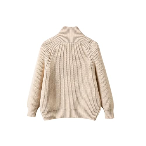 Girls Ribbed Knit Coats Zip up Crochet Cardigan Jackets Teen Kids Plain Long Sleeve Breathable Sweater Clothes4