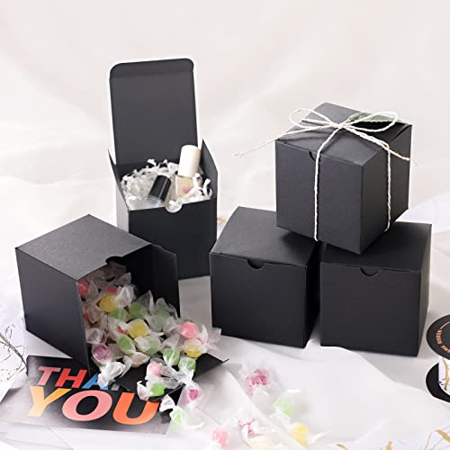 Boîtes cadeaux noir mat de 7,6 cm lot de 50 pièces cubiques