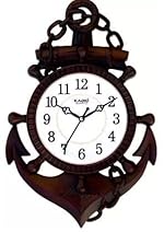 Kadio Analog 39 cm X 26 cm Wall Clock (Black, with Glass, Standard)