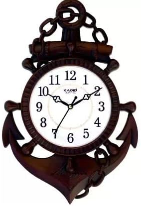 Analog 39 cm X 26 cm Wall Clock (Black, with Glass, Standard)