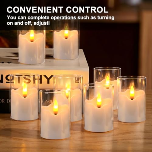 Image of 24 flickering flameless LED candles, small cylindrical tea lamp candles