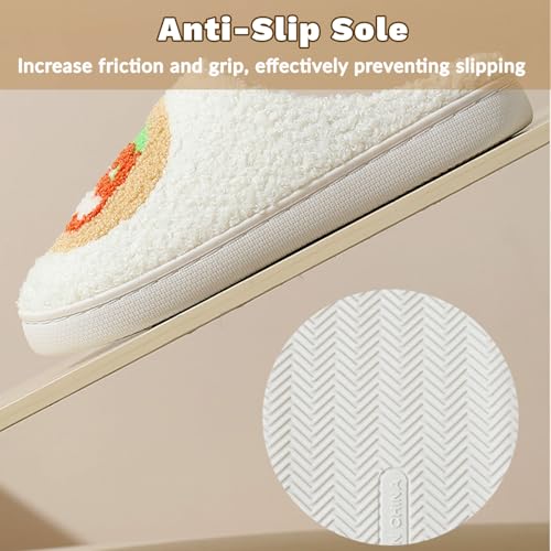 Cute Cartoon Slippers for Women Men Plush Fluffy Fuzzy Slipper Warm Slip-on Indoor Outdoor House Home Winter Bedroom Shoes for Halloween Christmas Holiday3