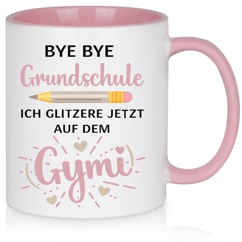 Diztoud Tasse Schulwechsel 5. Klasse Geschenk für Jungen und Mädchen Tschüss Grundschule Gymnasium Einschulung Geschenk zum Abschied Grundschule Schultüte Weiterführende Schule 325ml Kaffeetasse