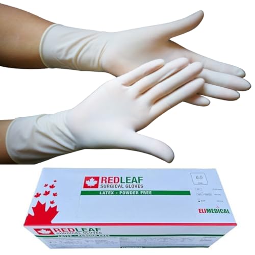 Elimedical Latex Disposable Gloves Powder Free Size 6.5, 50 PRS/B...