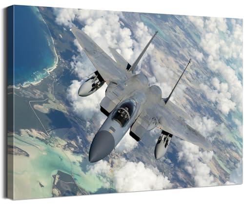 F-15C Eagle Decor, Military & Aviation Wall Art, Fighter Jet Poster, 12''Hx18''W