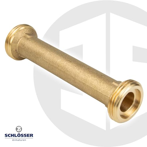 Schlösser JS Passstück 3/4 Zoll (DN15) x 110 mm für Wasserzähler Wärmemengenzähler - Messing blank - 0080040300001