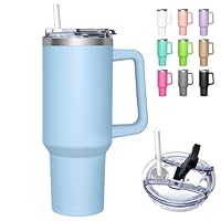Kearscupra Bicchiere da 1180 ml con manico e cannuccia, tazza termica