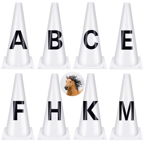 ITULCYO Dressage Cones Training Cones Dressage 8 Pcs Dressage Letters for Arena Letters Dressage Cones Set,Arena Arena Dressage Markers Equipment,Dressage Markers A B C E H K F M Large Letter Marks