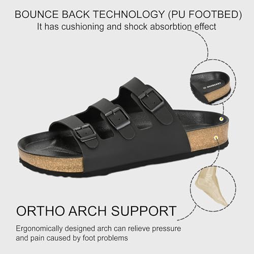 Image of Centrino Men's Berkin-Style Slip-On Sandals | Open Toe Design | Soft PU Footbed | Lightweight & Comfortable | Arch Support | On-Grip Sole | Casual Outdoor Wear (9208)
