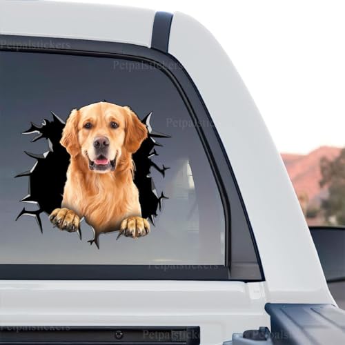 Image of Cute Dog Stickers for Car Window Decals Waterproof Funny Sticker (Golden Retriever Decals)