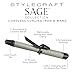 Stylecraft Sage Collection Cordless Curling Iron, 1” and Professional Smooth Gliding Vibrating 1” Keratin Sealing Flat Iron Bundle
