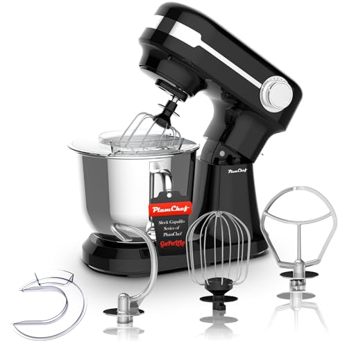 Image of 5.5 QT Electric Stand Mixer, baking mixer, 12-Speed Kitchen Mixer with Tilt-Head, Stainless Steel Bowl Dough Mixer, Egg Whisk, Dough Hook & Beater Included, Idea for 3-5 Family,Black