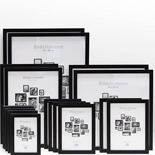 17 tlg. Foto Bilderrahmen-Set in Schwarz in verschiedenen,...