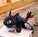 Adfaaad Toothless Anime Doll How To Train Your Dragon Night Fury Light Fury Jouet en peluche pour enfant Noir 45 cm