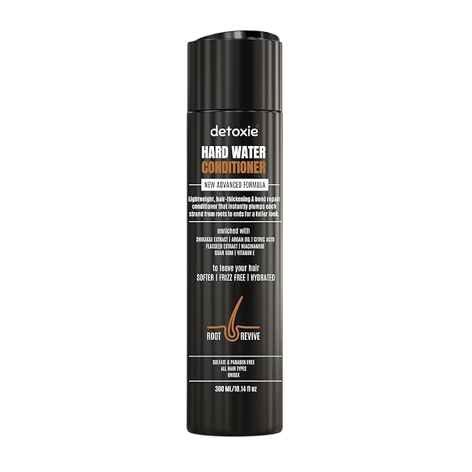 Image of Detoxie Advanced Hard Water Conditioner, 300 ml | Bond Repair| Hydrates, Smoothens & Controls Frizz | Argan Oil, Shikakai, Flaxseed, Niacinamide & Vitamin E | Unisex