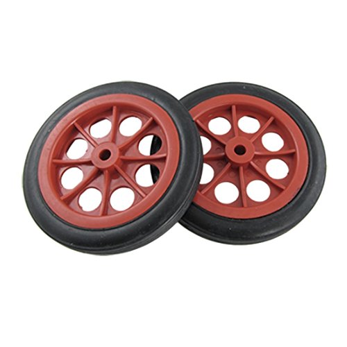 Senmubery 2 x Ruedas 4.4" para Cesta Carro de Compras Reemplazable - Rojo Negro Cover