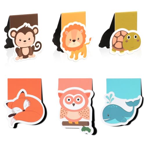 Vicloon Marcapáginas Magnético, 6Pcs Animales Bonito Marcapáginas Clip de Página, Navidad Marcadores de Libros, Adecuado para Oficinas, Estudiantes, Regalos de Cumpleaños, Amantes de Los Libros