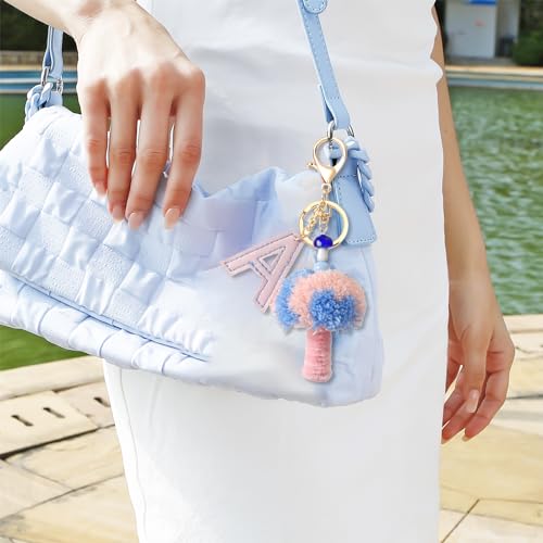 Yanmucy-Mushroom-Keychain-Accessories-Plush-Toys-Pom-Pom-Key-Ring-with-Cute-Handmade-Wristlet-Hand-Srap-for-Car-Keys-Backpack
