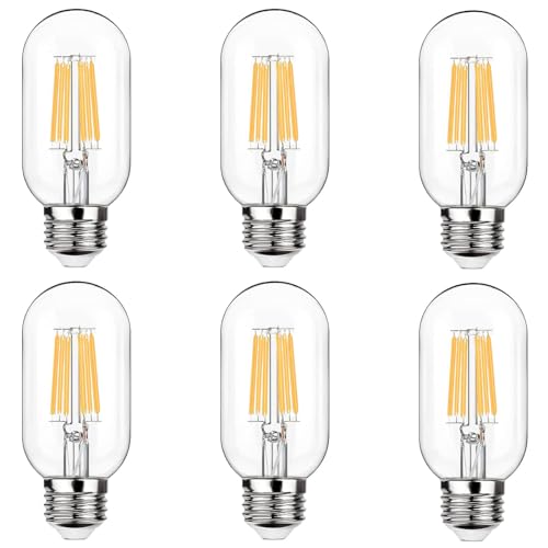 ZFQ Edison Bulb 6W E27 Filament, Warm White 2700K, 60W Incandescent Replacement