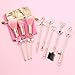 SailorMoon Makeup Brush 8pcs Set With Pouch, Magical Girl Gold/Rose Gold Cardcaptor Sakura Cosmetic Brushes With Cute Pink Bag (155g Rose Gold)