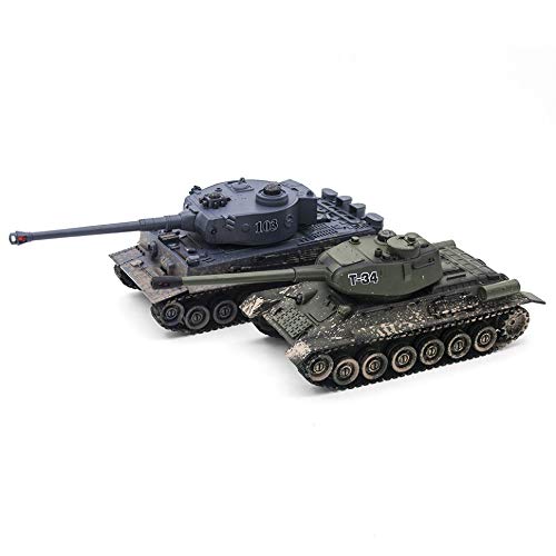 efaso 2 tanque teledirigido 1:28 Tiger Panzer & T-34 con sistema de combate por infrarrojos integrado, modelo RC de 2,4 GHz con función de disparo