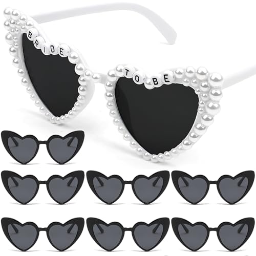 Bride to Be Heart Sunglasses - 8 Pack | Bachelorette Party Favors, Bridal Shower Bridesmaids Proposal Gifts