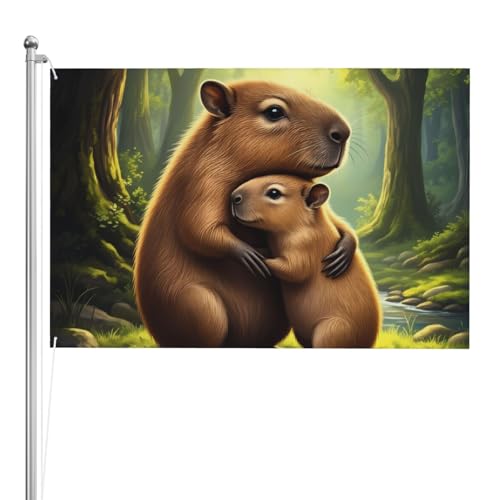 Drapeau capybara d'extérieur 1,2x1,8m en polyester résistant