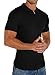 Askdeer Men's Polo Shirts Slim Fit Short Sleeve Zipper Polo T Shirt Muscle Golf Shirt Casual Classic Tee Black