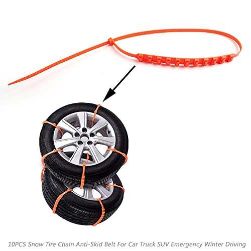 Topteng 10Pcs Emergency Tire Chains Set Anti-Skid Mud Snow Survival Traction Multi-Function Security Chains For Car Suv #TOP4