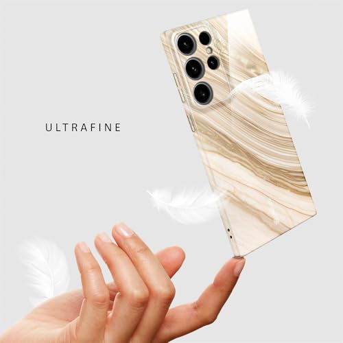 Coque rigide Samsung S24 Ultra premium marbre doré paillettes Bliss - 5
