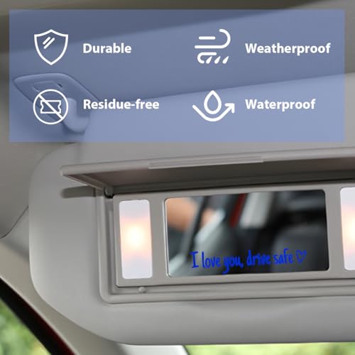 Image of Wevdn 3 PCS I Love You Drive Safe Sticker, Funny Waterproof Car Rearview Mirror Decal with Heart, Self Affirmations Sticker with Drive Safe Letters for Car Window Bumper Women Gift (Blue)