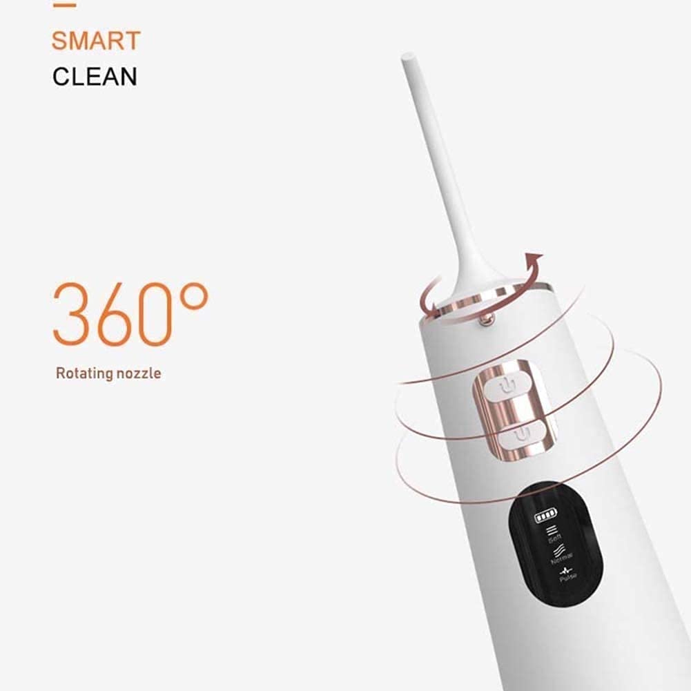 Irblissatore Dentale dell'Acqua Cordless, irrigatore Orale Portatile per Denti, Bretelle, USB Ricaricabile e IPX7 Detergente per i Denti Impermeabile per Viaggi a casa