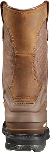 Carhartt Men's 11" Wellington Waterproof Steel Toe Leather Pull-On Work Boot CMP1200 Mid Calf, Brown/Black - Thumbnail 2